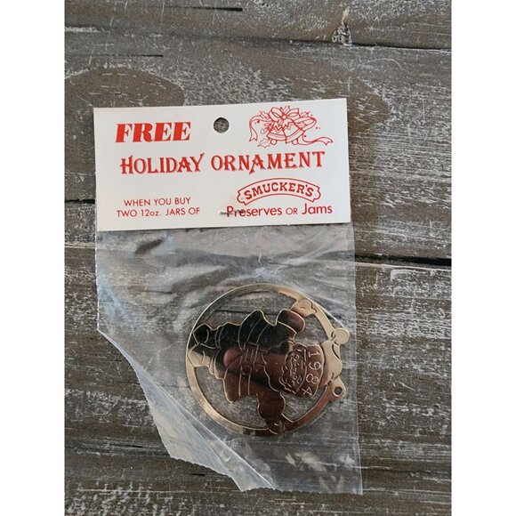 Vintage 1984 Smuckers Holiday Ornaments - Set of 3 Collectible Train & Santa - Picture 2 of 7